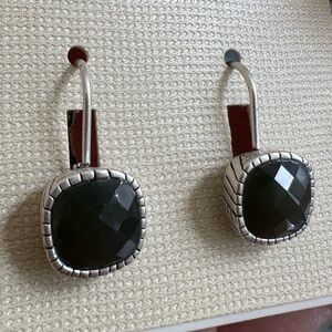 The Sak Silver and Black cushion cute square boho Earrings Minimalist Design